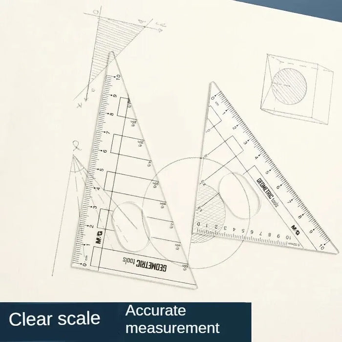 Set bussola M & G Set di misurazione righello apprendimento Set di strumenti di disegno multifunzionale professionale righello e righello Set da otto pezzi HB