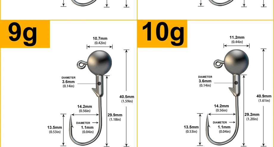 JYJ 1g 2g 3g 4g 5g 10g 20g 22g 25g 28g manovella Jig head hook amo da pesca head Jig lure hard bait soft worm jig hook per la pesca