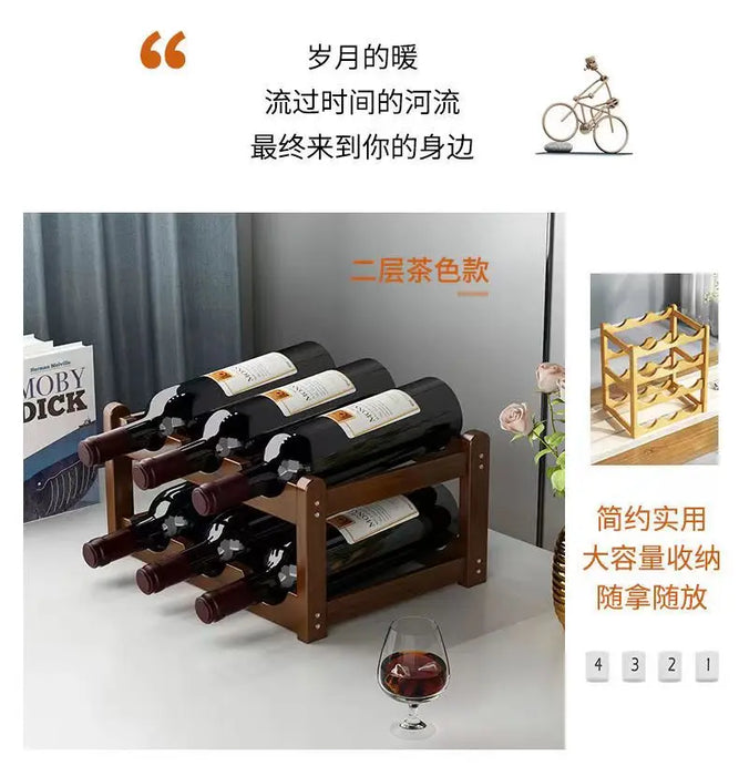 Red WineRack decorazione griglia per uso domestico espositore per vino tavolo creativo portabottiglie per vino semplice armadietto per vino assemblare StorageRack