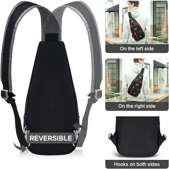 Oibas Casual Crossbody Chest Bag Sling Shoulder borsa da uomo One Strap borse maschili leggere Pouch DayPack per uomo viaggi Sport