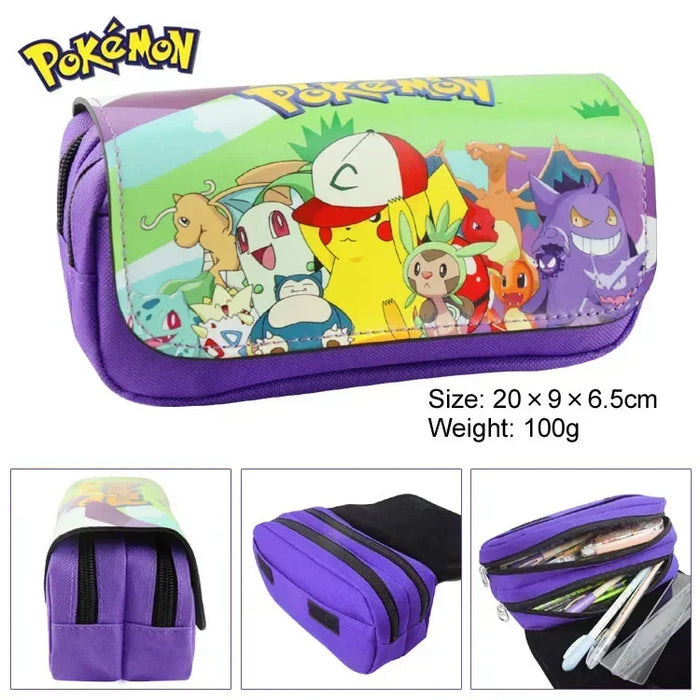 Pokemon Pikachu penfill Case School Cartoon Pikachu Black Pen Bag materiale scolastico cancelleria zainetto regali per feste di compleanno