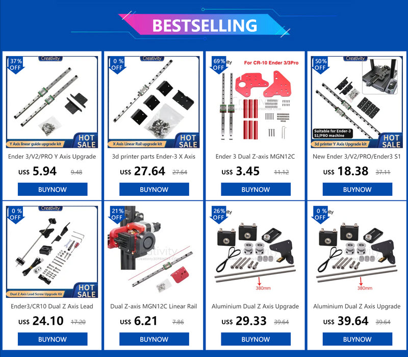 Ender 3/V2/PRO/Ender3 S1/Ender 3 v3 SE kit di aggiornamento della guida lineare a doppio asse Y kit di aggiornamento dell'asse X per Kit stampante 3d Ender 3/V2