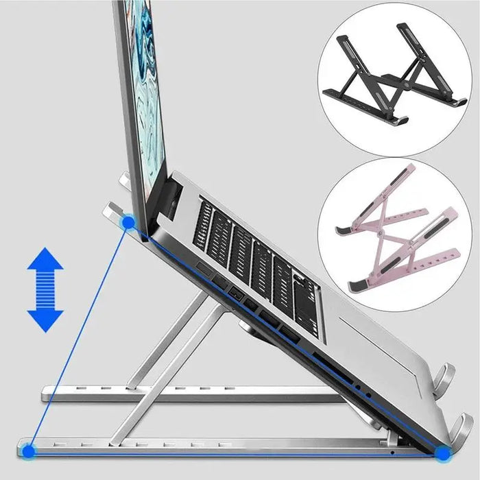 Supporto per laptop portatile Supporto per notebook pieghevole in ABS Supporto per riser per laptop regolabile in altezza per accessori per computer MacBook