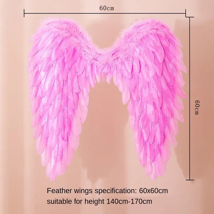 Black White Angel Feather Wings Holiday Party puntelli Layout di scena passerella Demon Devil Wing Show Birthday Bar Halloween Home Decor