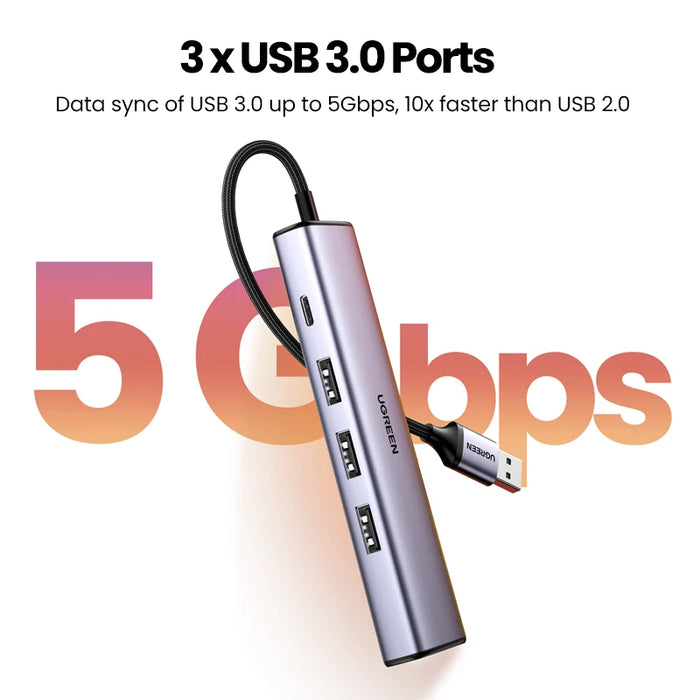 UGREEN USB Ethernet Adapter 1000/100Mbps USB3.0 HUB RJ45 Lan per PC portatile Xiaomi Mi Box Macbook Windows USB-C HUB scheda di rete