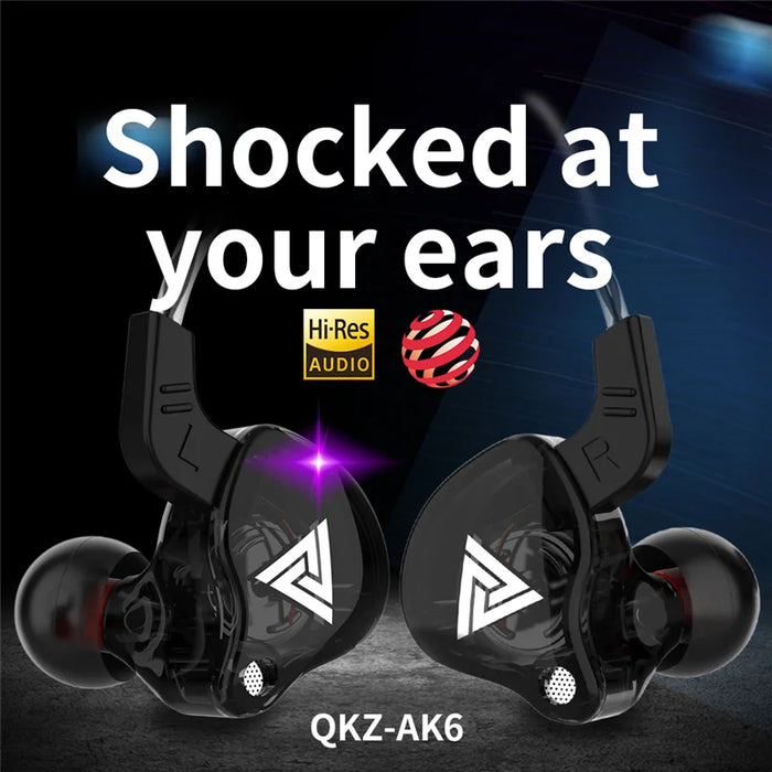 Originale QKZ AK6 Driver In rame HiFi Wired auricolare Race Sport Headphone Bass Stereo Headset auricolari musicali 3.5MM nell'orecchio con microfono