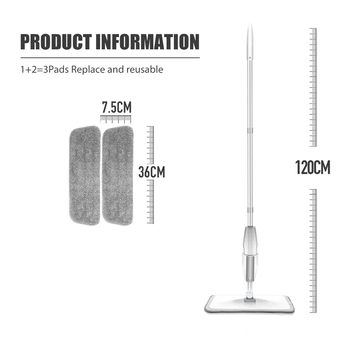 Mop Spray per pavimenti con cuscinetti in microfibra riutilizzabili Mop con manico a 360 gradi per la pulizia del pavimento in piastrelle di ceramica in legno laminato per la cucina di casa