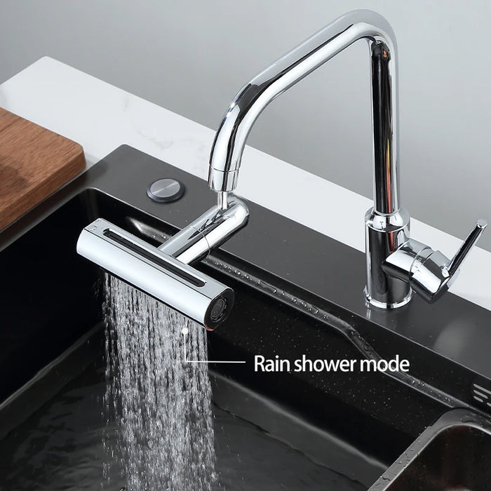 Lavello da cucina multifunzionale rubinetto a cascata Bubbler pressurizzato a prova di schizzi 4 modalità beccuccio per lavabo da bagno Extender Adapte