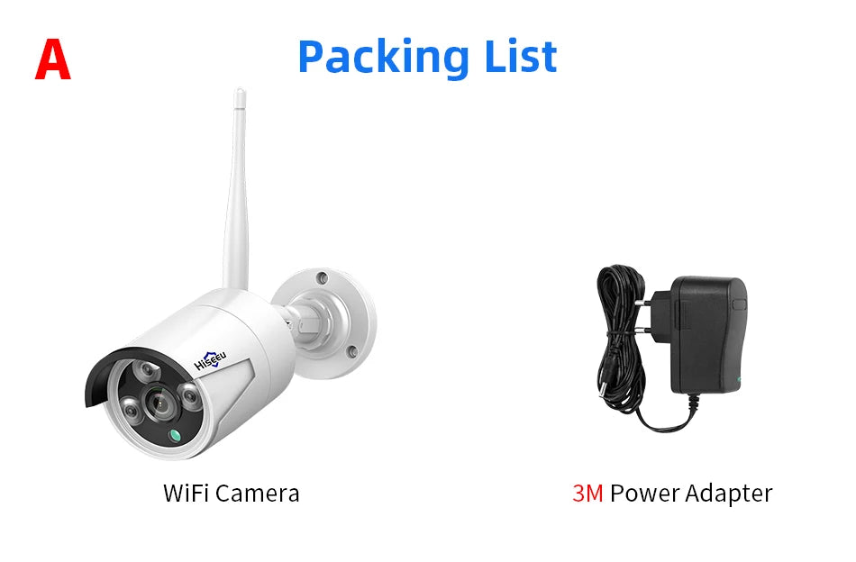 Telecamera IP Wireless Hiseeu 1536P obiettivo 3.6mm telecamera WiFi di sicurezza impermeabile per kit di sistemi CCTV Wireless Hiseeu IP Pro APP View