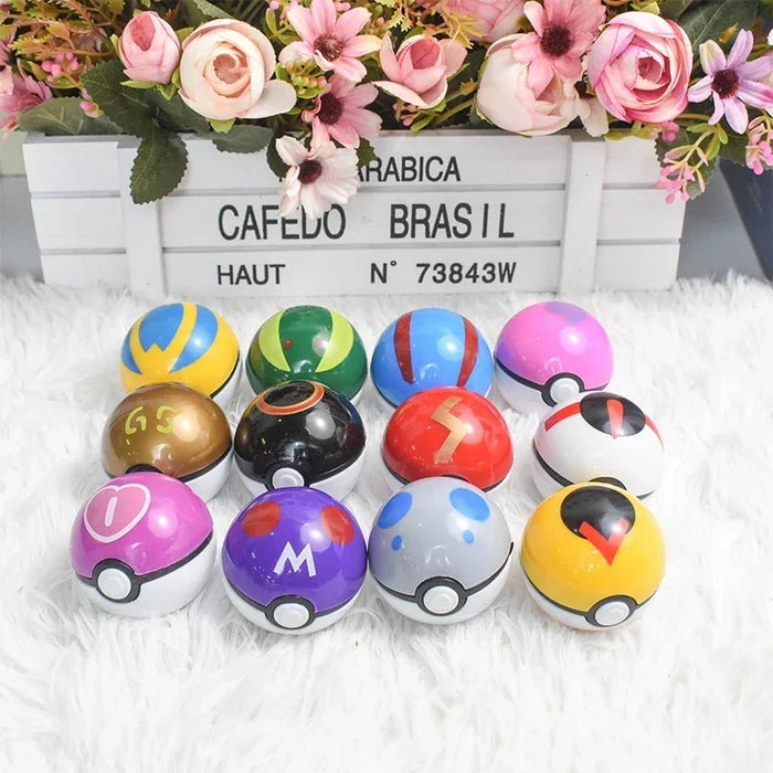 Pokemon Figura 12 pz/set Pikachu Pokeball Action Figure Cartoon Anime Kawaii Doll Poke Ball Collection Regali Di Compleanno Per Bambini