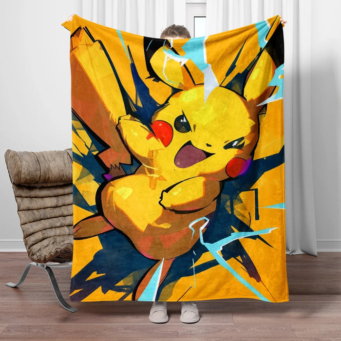 Coperta Pokemon cute Pikachu regalo di compleanno per mantenere la coperta calda coperta sottile super carina Picnic portatile Anti-Pilling