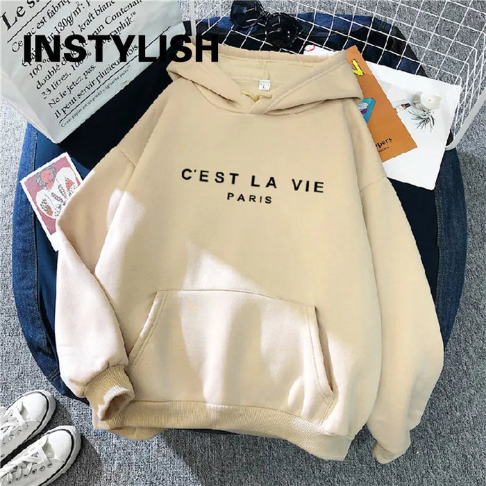 Felpe con cappuccio larghe con stampa Casual da donna felpa con cappuccio a maniche lunghe primaverili Harajuku top semplici Pullover stile pigro 2023 Streetwear