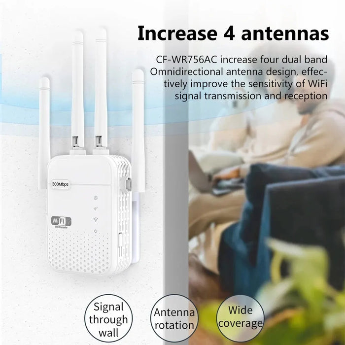 Ripetitore WiFi Wireless 300Mbps Router di segnale 2.4G 802.11N amplificatore WiFi Extender Wireless a lungo raggio amplificatore WIFI