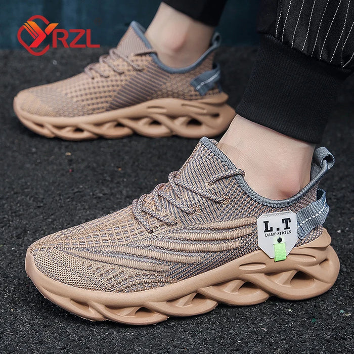 YRZL uomo sport Running scarpe da Jogging nere Sneakers Casual Outdoor Mesh traspirante donna leggero assorbimento degli urti Tennis nero