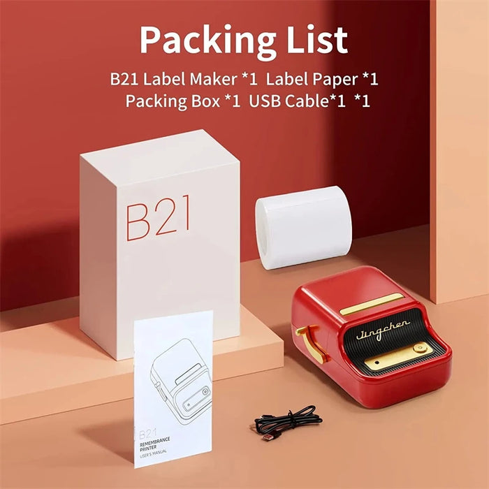 NiiMbot B21 Mini stampante termica Wireless Barcode Label Maker stampanti per etichette adesive portatili Bluetooth per ufficio commerciale