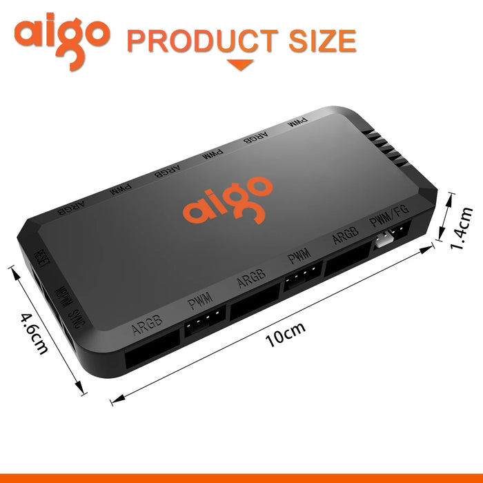 Aigo APC1 4pin PWM 6 porte ARGB 3pin 5v regolatore di velocità regolatore di Computer universale custodia per PC ventola di raffreddamento Hub telecomando