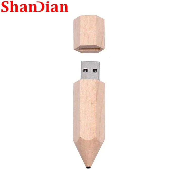 Chiavetta USB con matita in legno Logo personalizzato gratuito Pen Drive Legno d'acero Memory Stick con capacità reale 64 GB/32 GB/16 GB/8G/4G Disco U regalo