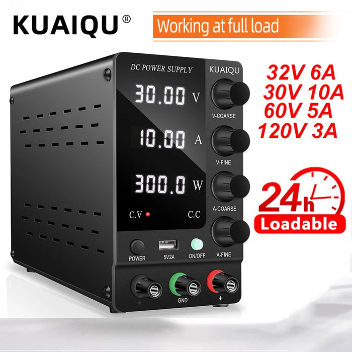 KUAIQU DC alimentatore da laboratorio 30V 60V 120V regolatore di tensione regolabile alimentatore Switching da banco corrente preimpostata ON/OFF