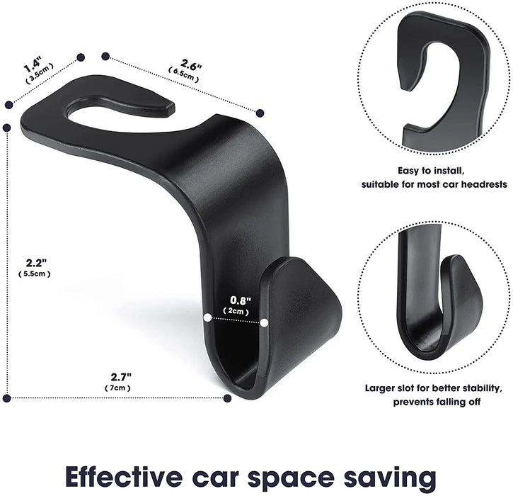 Confezione da 4 ganci per borse clip per Auto supporto per Organizer per poggiatesta per sedile anteriore ganci per fissaggio automatico accessori interni per la conservazione dell'auto