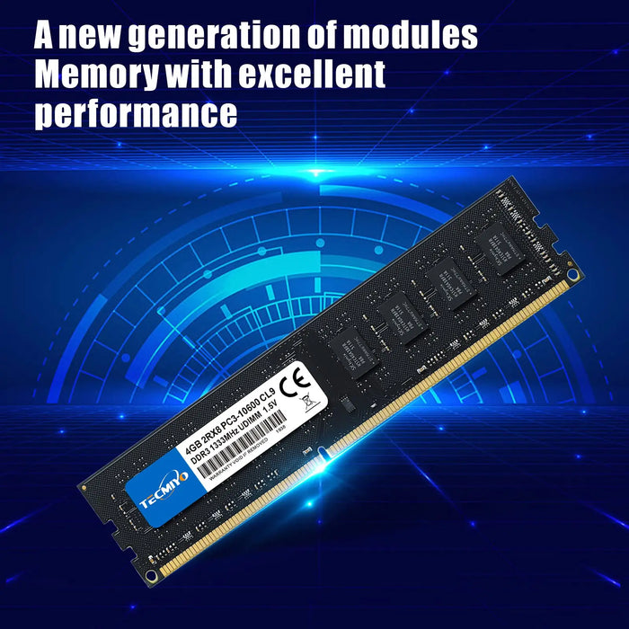 TECMIYO RAM DDR3 DDR3L 8GB 4GB DIMM per Desktop 1600 1333 Memoria 1.35V 1.5V PC3-nero