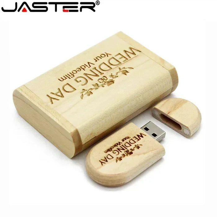 Chiavetta USB JASTER 128 GB Memory Stick 2.0 Logo gratuito in legno Pendrive personale personalizzato 4 GB 8 GB 16 GB 32 GB 64 GB Regalo di nozze