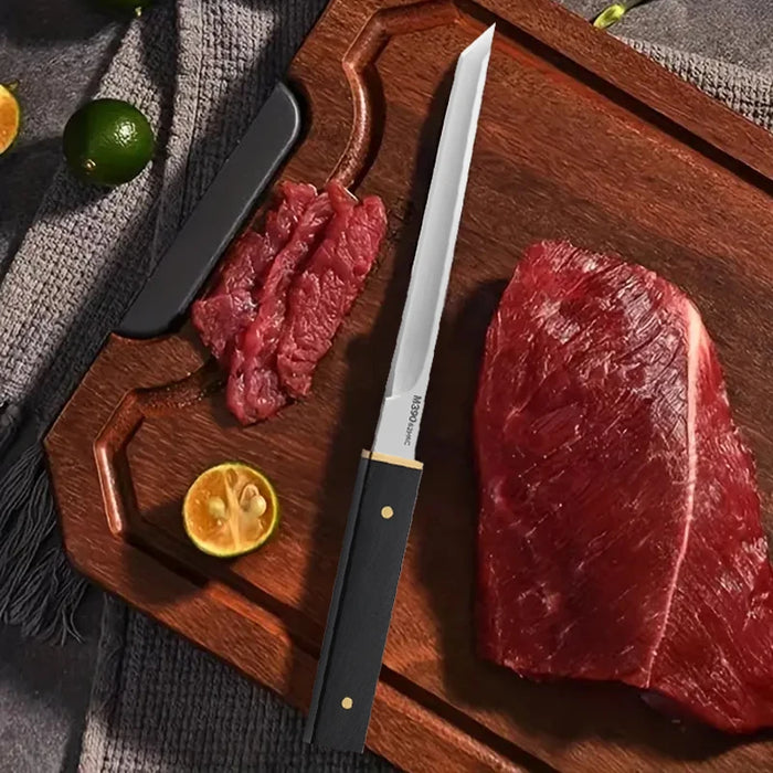 Coltello da mannaia forgiato per disossare la carne coltello da cucina mongolo in acciaio inossidabile coltello da bistecca di agnello arrosto con coperchio