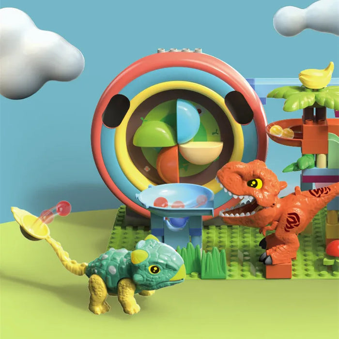 Marble Race Run Big Building Blocks Crazy Rolling Ball scivolo compatibile Dinosaur Tunnel Animal Bricks Parts accessorio giocattoli per bambini