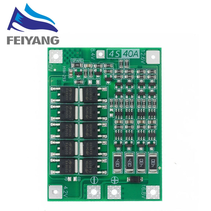 4S 40A Li-Ion Batteria Al Litio 18650 Caricabatterie PCB BMS Bordo di Protezione con Equilibrio Per Motore del Trapano 14.8V 16.8V Lipo Cellulare Modulo