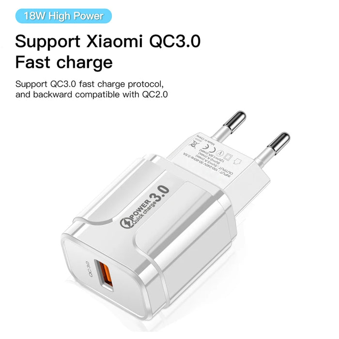 AIXXCO 5V 2A Spina UE HA CONDOTTO LA Luce 2 Adattatore USB Dispositivo di Caricatore Da Parete Del Telefono Mobile Carica Rapida QC 3.0 Caricatore Mobile Caricatore Veloce