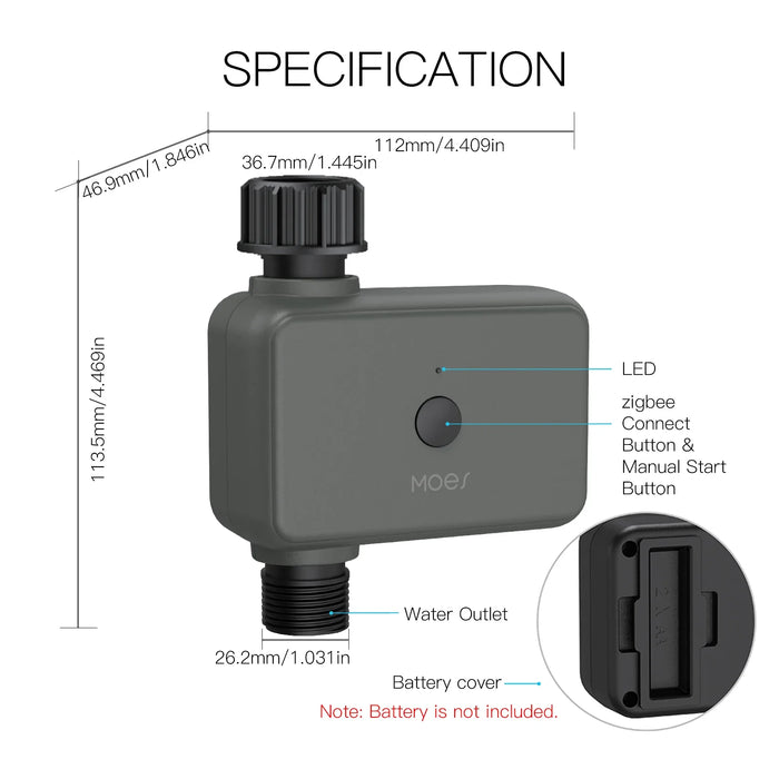 MOES ZigBee Smart Sprinkler Timer per l'acqua con 1 uscita filtro per il ritardo della pioggia Timer di irrigazione programmabile supporto Alexa Google Home