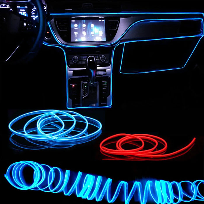 1M/3M/5M Car Interior Led lampada decorativa EL cablaggio striscia al Neon per Auto fai da te flessibile luce ambientale USB Party Atmosphere diodo