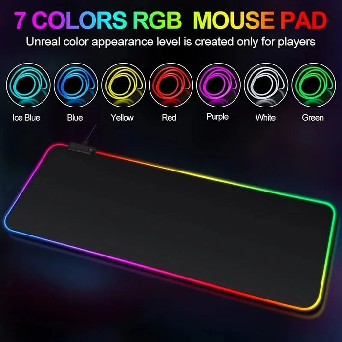 1 Pcs Large Gaming Mouse Pad modalità di illuminazione Touch Control tappetino per tastiera per Computer morbido esteso Base in gomma antiscivolo