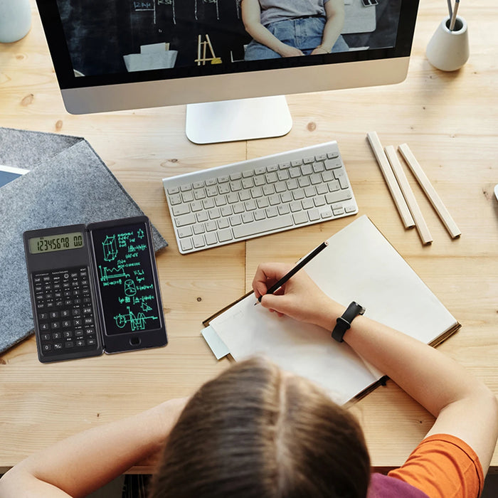 Calcolatrice scientifica pieghevole portatile tavoletta da scrittura con schermo LCD con penna stilo