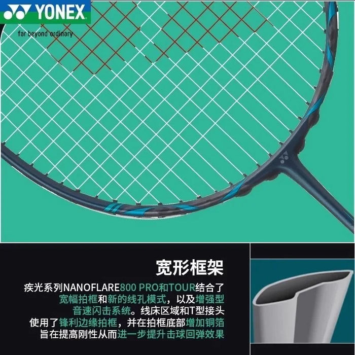 Racchetta da Badminton originale Yonex NF800 Pro Set di racchette da Badminton professionale verde scuro libbre personalizzabili interamente in carbonio con spago