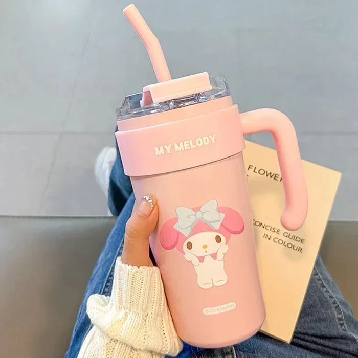 MINISO Sanrio Kuromi Water Cup My Melody Kuromi Anime Series Cute Straw Cup High-look Cinnamoroll regalo per ragazza di grande capacità