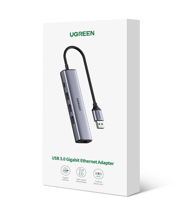 UGREEN USB Ethernet Adapter 1000/100Mbps USB3.0 HUB RJ45 Lan per PC portatile Xiaomi Mi Box Macbook Windows USB-C HUB scheda di rete