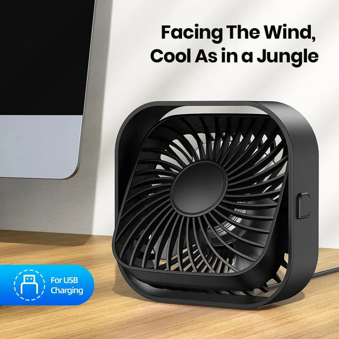 Mini ventilatore portatile USB TOPK, ventilatore elettrico personale da tavolo, ventilatori in piedi per camera, vento a 3 velocità girevole a 360 ° per il campeggio Quie