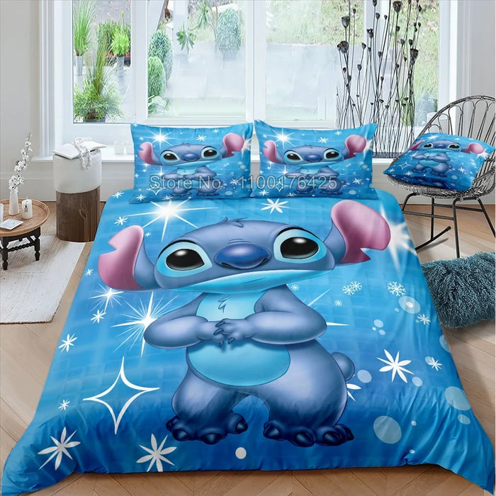 Hot Lilo Stitch Bedding Set ragazzi ragazze decorare camera da letto Twin Full Queen King Size copripiumino federe per regali per bambini