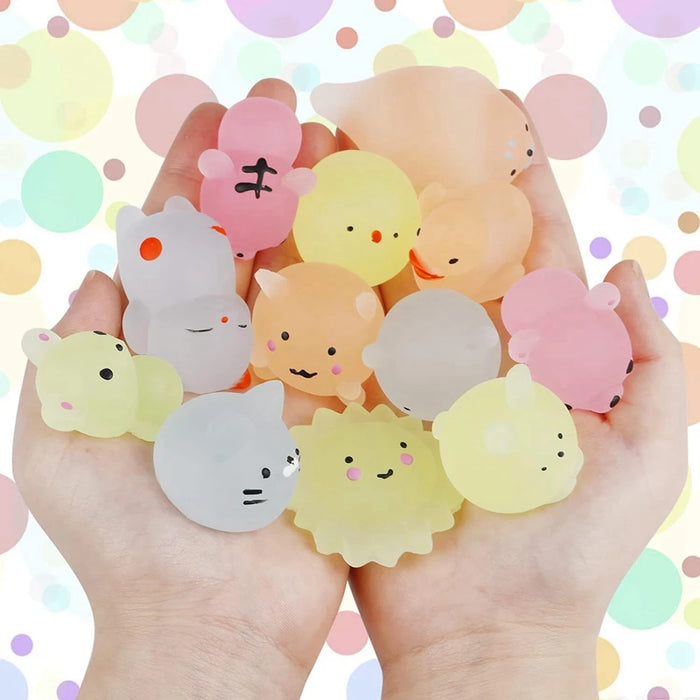 12/36 pz per bambini Kawaii animali Squishies Mochi Squishy giocattoli Glow in The Dark bomboniere antistress Squishy