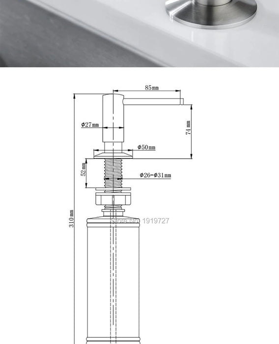 Nuovo Di Alta Qualità 5 di Garanzia Promozione 100% In Ottone Massiccio Testa della Pompa Cucina Commerciale Moderno Lozione Dispenser In Nichel Spazzolato