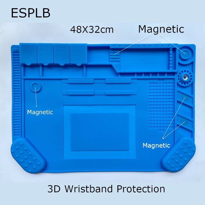 ESPLB Tappetino di riparazione isolante Stazione di saldatura in silicone resistente al calore Tipi di tappetini Tappetino da lavoro Piattaforma da scrivania Stazione di saldatura BGA