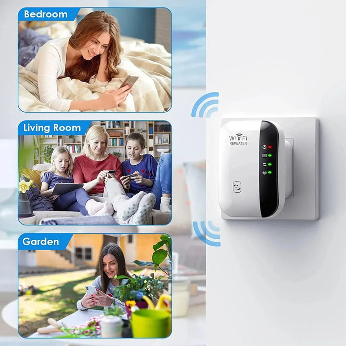 Ripetitore Wifi amplificatore di segnale Wireless potenziatore di rete esteso Router domestico ue usa 300m attraverso la camera da letto a parete ricevi in movimento