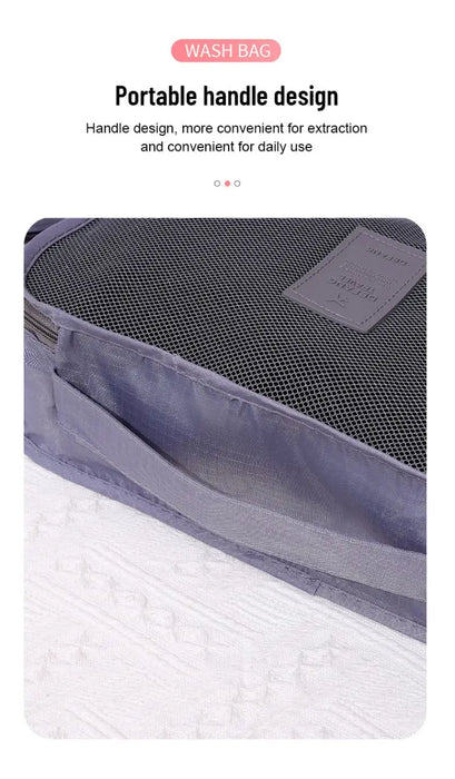 6 pz/set borsa da viaggio rosa/blu/grigio borsa da viaggio per abbigliamento da viaggio impermeabile di grande capacità con cerniera