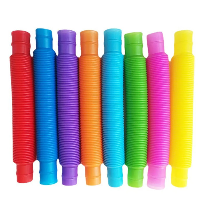 8PCS tubo telescopico colorato tubo Pop tubo di allungamento tubo corrugato bambini giocattolo antistress per adulti giocattoli pieghevoli educativi