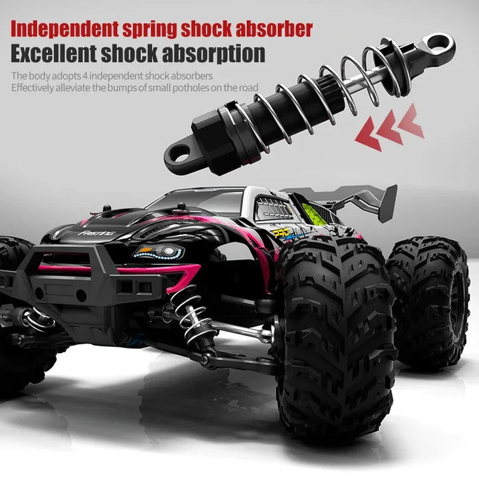 16103 Fast Rc Cars 50 km/h 1/16 Off Road 4WD con fari a LED, 2.4G impermeabile telecomando Monster Truck per adulti e bambini