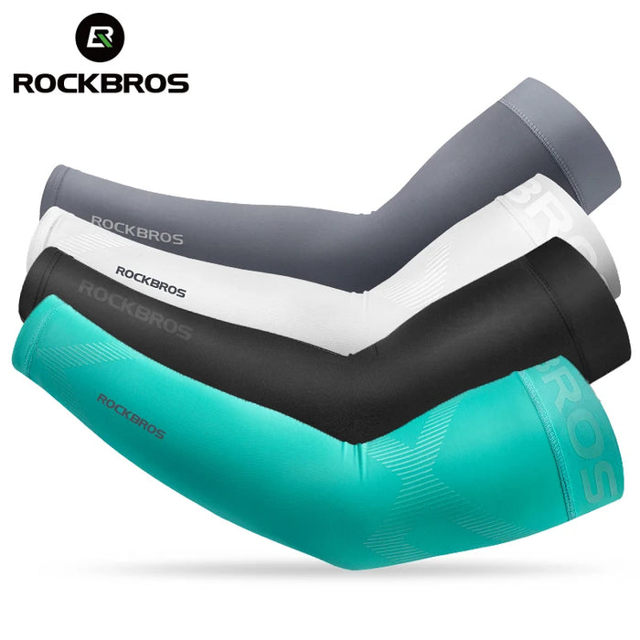 ROCKBROS Ice Fabric Running Camping Arm Warmers basket Sleeve Running Arm Sleeve ciclismo Sleeves Summer Sports Safety Gear