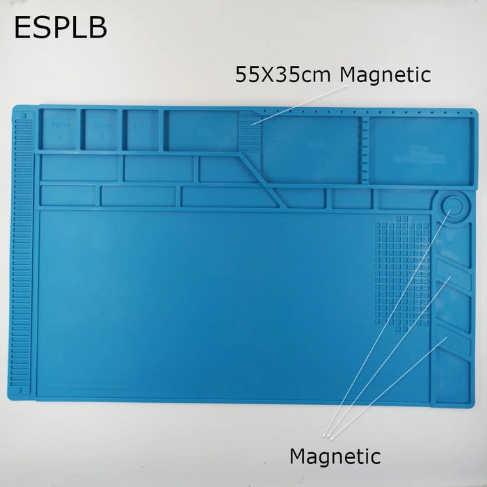 ESPLB Tappetino di riparazione isolante Stazione di saldatura in silicone resistente al calore Tipi di tappetini Tappetino da lavoro Piattaforma da scrivania Stazione di saldatura BGA