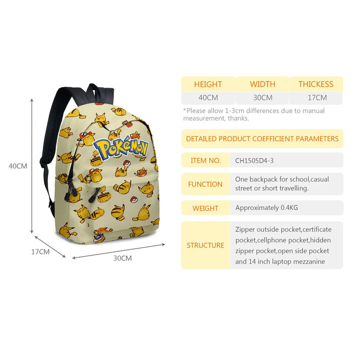 Pokemon School Bags zaini Pikachu Anime figure borse per bambini borsa da viaggio di grande capacità ragazze ragazzi regali di natale giocattoli