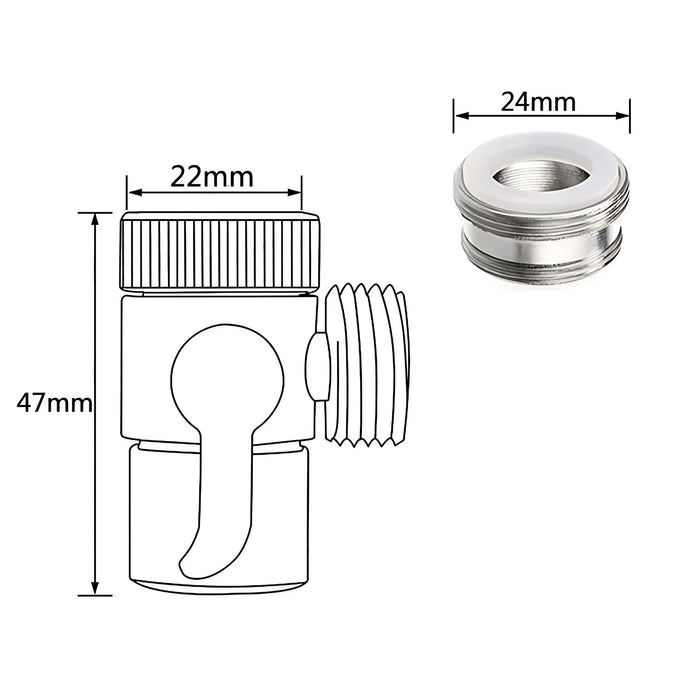 Valvola deviatrice del rubinetto, valvola deviatrice a 3 vie per doccia a mano, Splitter per rubinetto del lavandino per cucina e bagno