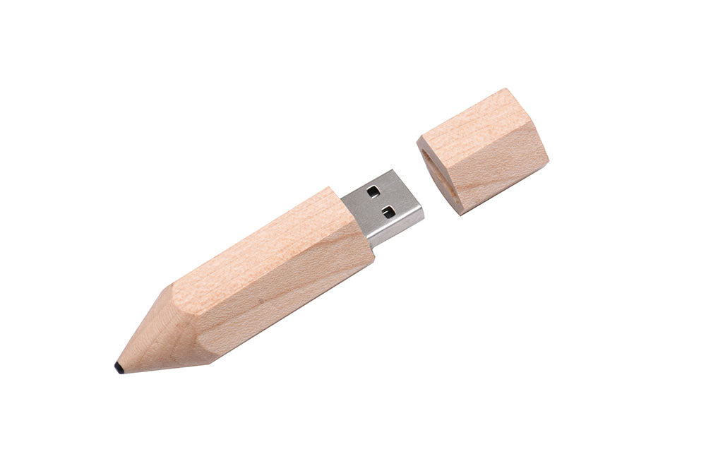 Chiavetta USB con matita in legno Logo personalizzato gratuito Pen Drive Legno d'acero Memory Stick con capacità reale 64 GB/32 GB/16 GB/8G/4G Disco U regalo